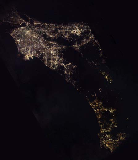 城市燈光:美國-洛杉磯到聖地牙哥