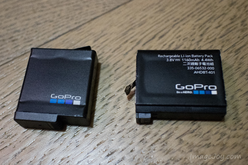 GoPro Hero 5 Black 電池比較